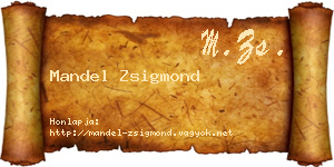 Mandel Zsigmond névjegykártya